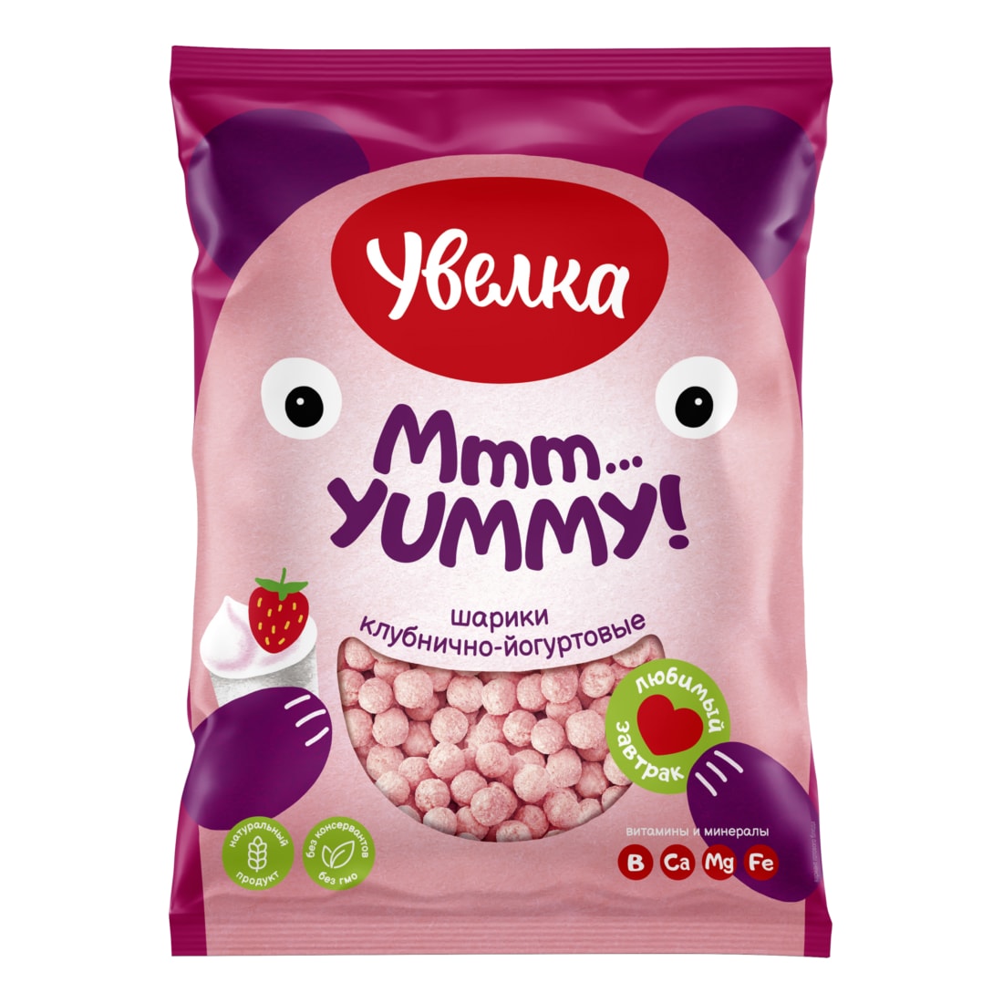 Увелка Шарики клубнично-йогуртовые 200гр